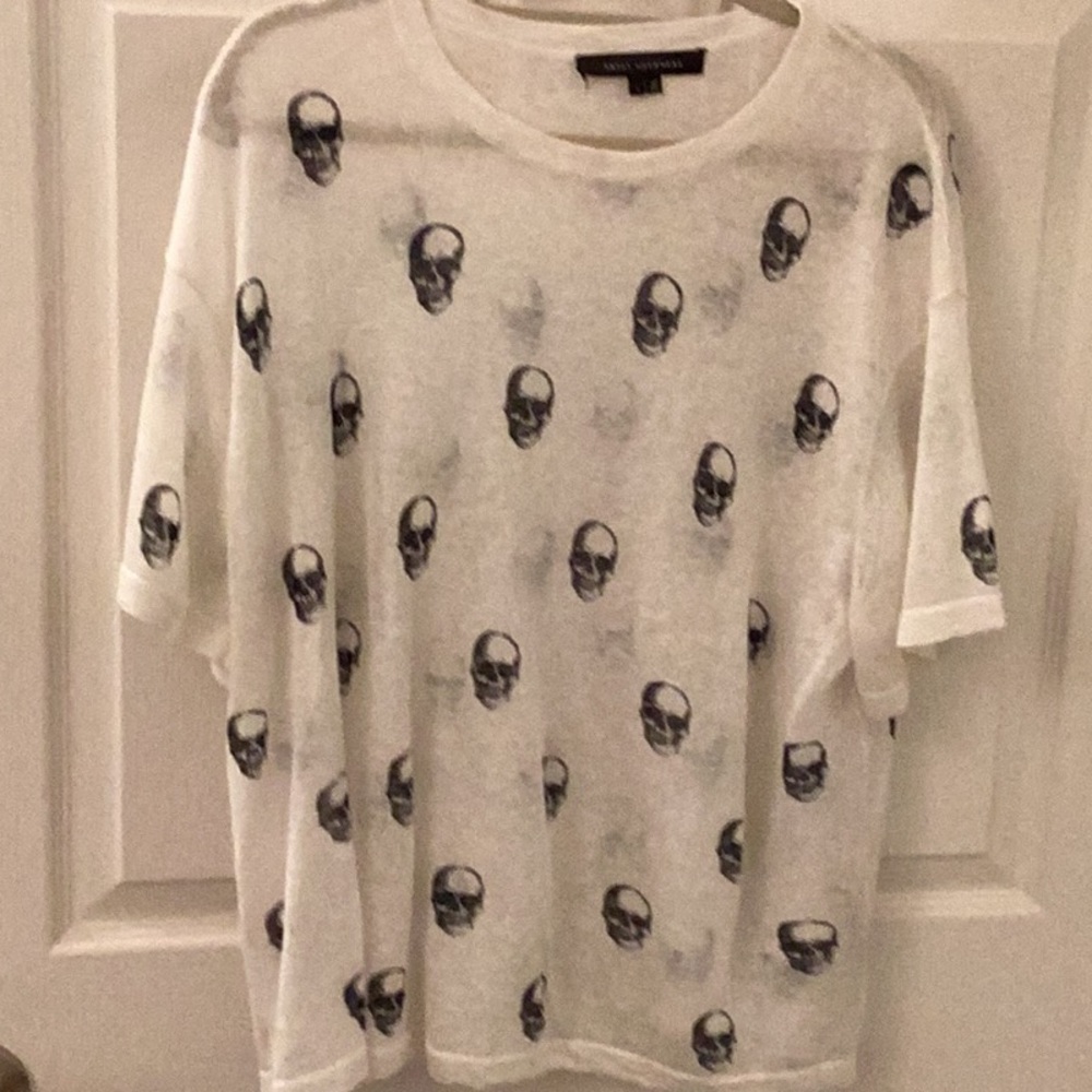 Skull Cashmere linen top